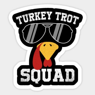 Turkey Trot Squad Thanksgiving Running Fall Turkey Sticker